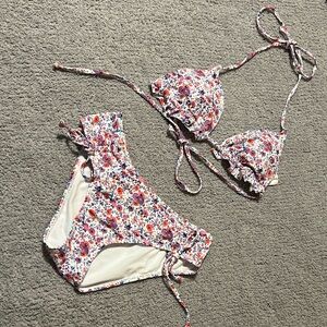 Floral Ruffle Bikini Set